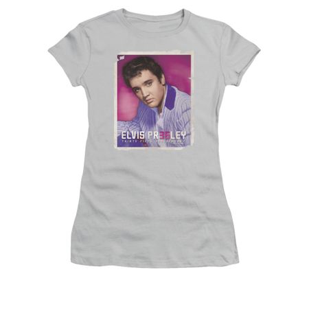 Elvis Presley Shirt Juniors 35 Silver T-Shirt