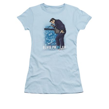 Elvis Presley Shirt Juniors 35th Anniversary Light Blue T-Shirt