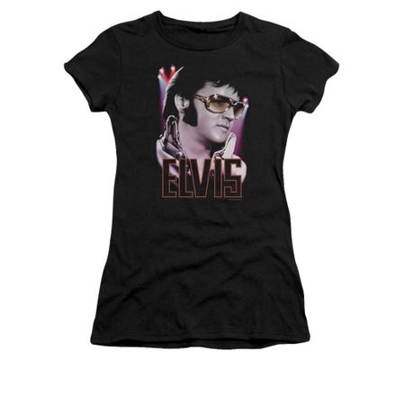 Elvis Presley Shirt Juniors 70's Star Poster Black T-Shirt