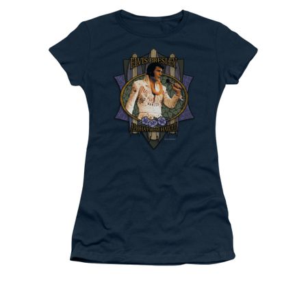 Elvis Presley Shirt Juniors Aloha From Hawaii Navy T-Shirt