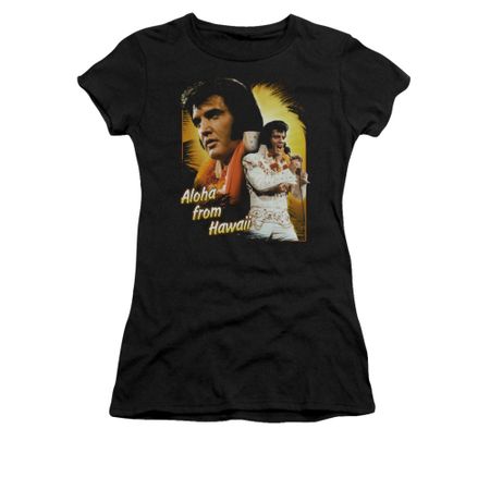 Elvis Presley Shirt Juniors Aloha Sing It Black T-Shirt