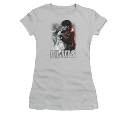 Elvis Presley Shirt Juniors Black Leather Silver T-Shirt