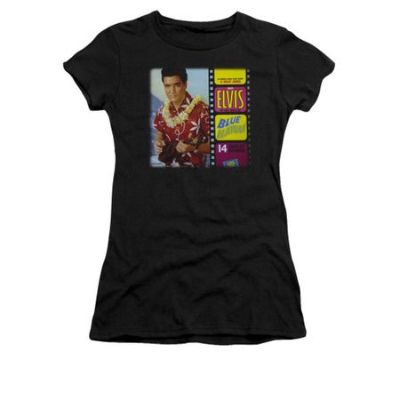 Elvis Presley Shirt Juniors Blue Hawaii Album Black T-Shirt
