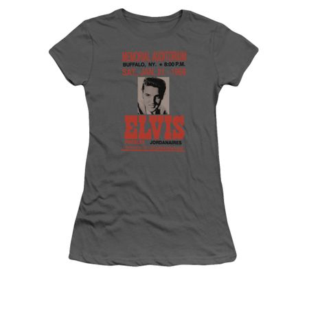 Elvis Presley Shirt Juniors Buffalo 1956 Charcoal T-Shirt