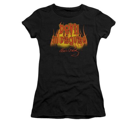 Elvis Presley Shirt Juniors Devil In Disguise Black T-Shirt