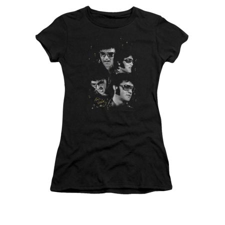 Elvis Presley Shirt Juniors Faces Black T-Shirt