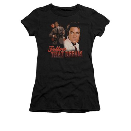 Elvis Presley Shirt Juniors Follow That Dream Black T-Shirt