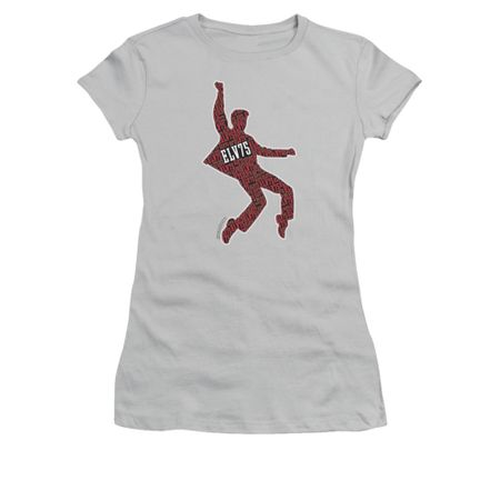 Elvis Presley Shirt Juniors Full Of 75 Silver T-Shirt