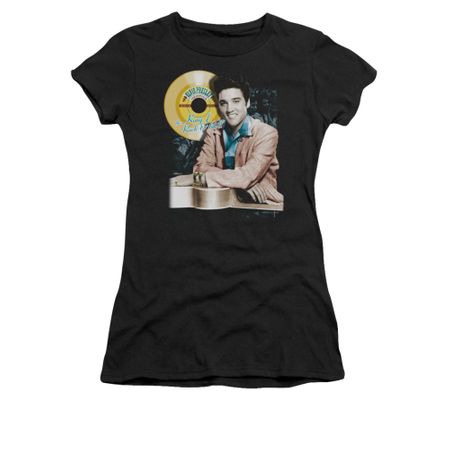 Elvis Presley Shirt Juniors Gold Record Black T-Shirt