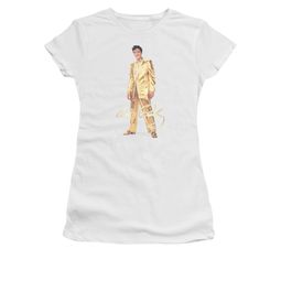 Elvis Presley Shirt Juniors Gold Suit White T-Shirt