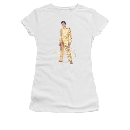 Elvis Presley Shirt Juniors Gold Suit White T-Shirt