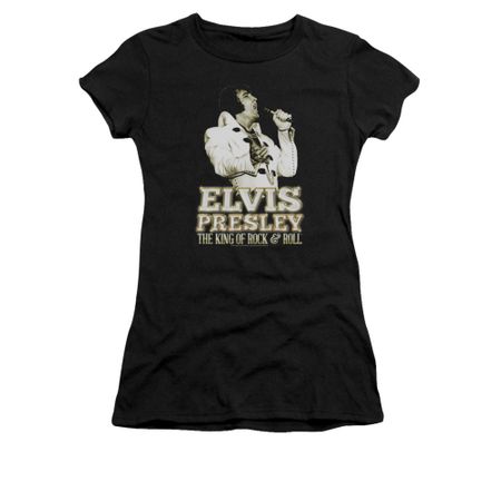 Elvis Presley Shirt Juniors Golden Glow Black T-Shirt