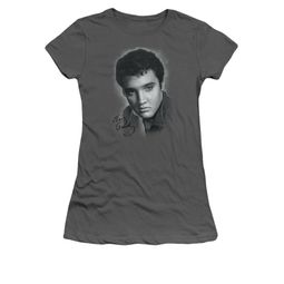 Elvis Presley Shirt Juniors Grey Portrait Charcoal T-Shirt Elvis Presley Shirt Juniors Grey Portrait Charcoal T-Shirt