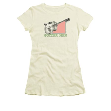 Elvis Presley Shirt Juniors Guitar Man Cream T-Shirt