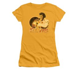 Elvis Presley Shirt Juniors Hawaii Style Gold T-Shirt