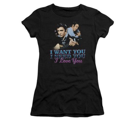 Elvis Presley Shirt Juniors I Want You Black T-Shirt