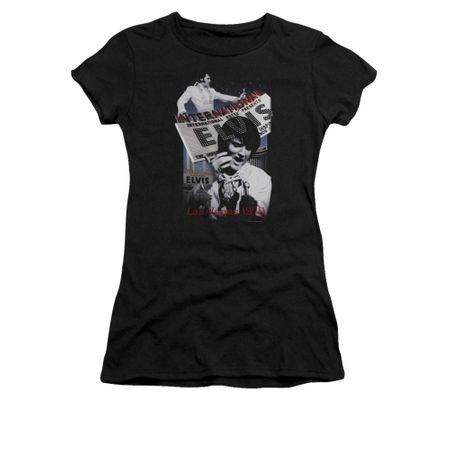 Elvis Presley Shirt Juniors International Hotel Black T-Shirt