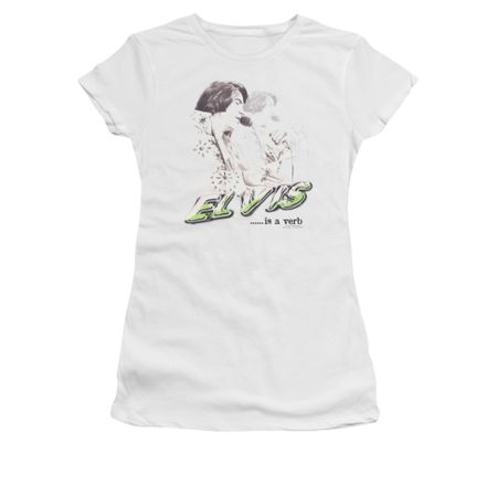 Elvis Presley Shirt Juniors Is A Verb White T-Shirt