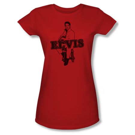 Elvis Presley Shirt Juniors Jamming Red T-Shirt
