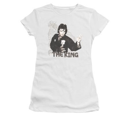 Elvis Presley Shirt Juniors Karate Dragon White T-Shirt