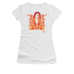 Elvis Presley Shirt Juniors Latest Flame White T-Shirt