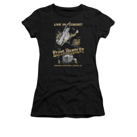 Elvis Presley Shirt Juniors Live In Buffalo Black T-Shirt