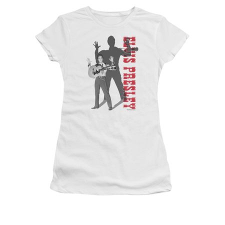 Elvis Presley Shirt Juniors Look No Hands White T-Shirt