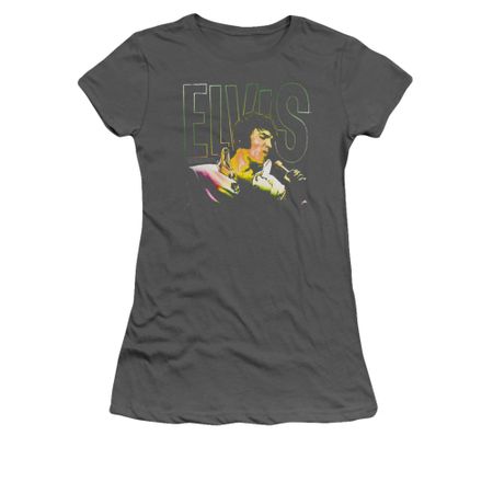 Elvis Presley Shirt Juniors Multicolored Charcoal T-Shirt