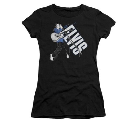 Elvis Presley Shirt Juniors On His Toes Black T-Shirt