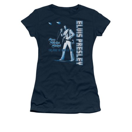 Elvis Presley Shirt Juniors One Night Only Navy T-Shirt