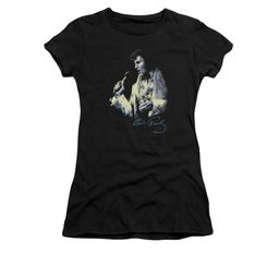 Elvis Presley Shirt Juniors Painted King Black T-Shirt