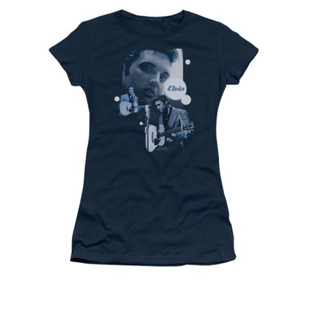 Elvis Presley Shirt Juniors Play That Guitar Navy T-Shirt