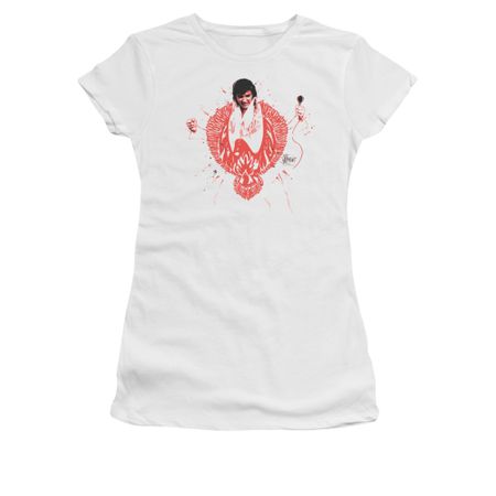 Elvis Presley Shirt Juniors Red Pheonix White T-Shirt
