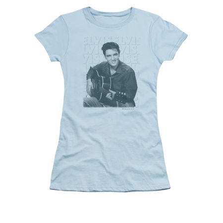 Elvis Presley Shirt Juniors Repeat Light Blue T-Shirt