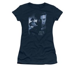 Elvis Presley Shirt Juniors Reverent Navy T-Shirt