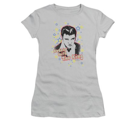 Elvis Presley Shirt Juniors Rockin With Silver T-Shirt