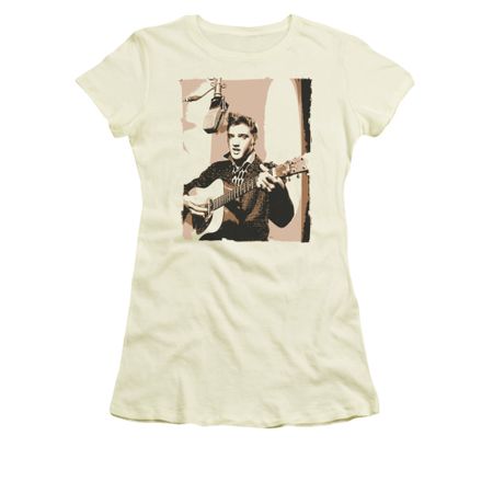 Elvis Presley Shirt Juniors Sepia Studio Cream T-Shirt