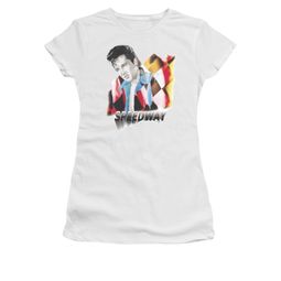 Elvis Presley Shirt Juniors Speedway White T-Shirt Elvis Presley Shirt Juniors Speedway White T-Shirt