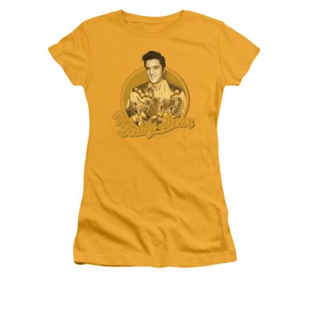 Elvis Presley Shirt Juniors Teddy Bear Gold T-Shirt