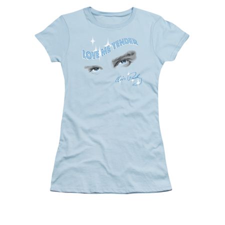 Elvis Presley Shirt Juniors Tender Eyes Light Blue T-Shirt