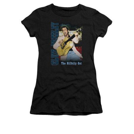 Elvis Presley Shirt Juniors The Hillbilly Cat Black T-Shirt