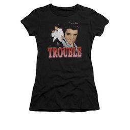 Elvis Presley Shirt Juniors Trouble In A White Suit Black T-Shirt Elvis Presley Shirt Juniors Trouble In A White Suit Black T-Shirt