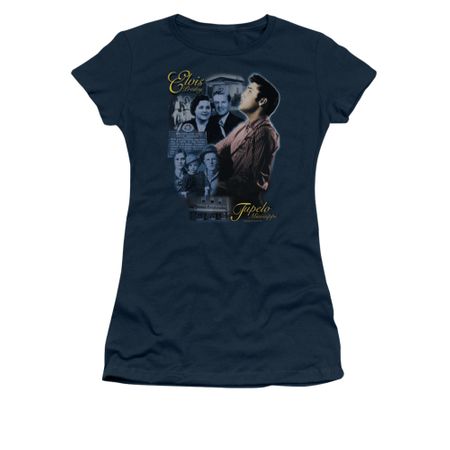 Elvis Presley Shirt Juniors Tupelo Navy T-Shirt