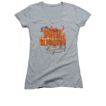 Elvis Presley Shirt Juniors V Neck Devil Athletic Heather T-Shirt