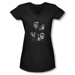 Elvis Presley Shirt Juniors V Neck Faces Black T-Shirt Elvis Presley Shirt Juniors V Neck Faces Black T-Shirt