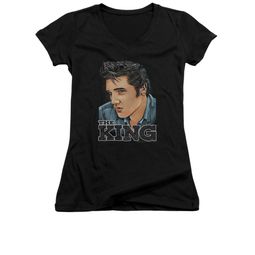 Elvis Presley Shirt Juniors V Neck Graphic Black T-Shirt Elvis Presley Shirt Juniors V Neck Graphic Black T-Shirt