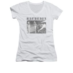 Elvis Presley Shirt Juniors V Neck Heartbreaker White T-Shirt Elvis Presley Shirt Juniors V Neck Heartbreaker White T-Shirt