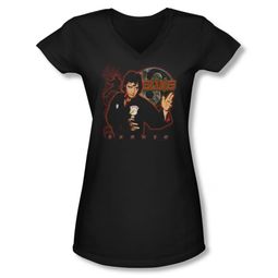 Elvis Presley Shirt Juniors V Neck Karate Black T-Shirt Elvis Presley Shirt Juniors V Neck Karate Black T-Shirt