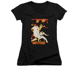 Elvis Presley Shirt Juniors V Neck Showman Black T-Shirt