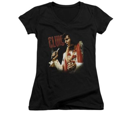 Elvis Presley Shirt Juniors V Neck Soulful Black T-Shirt